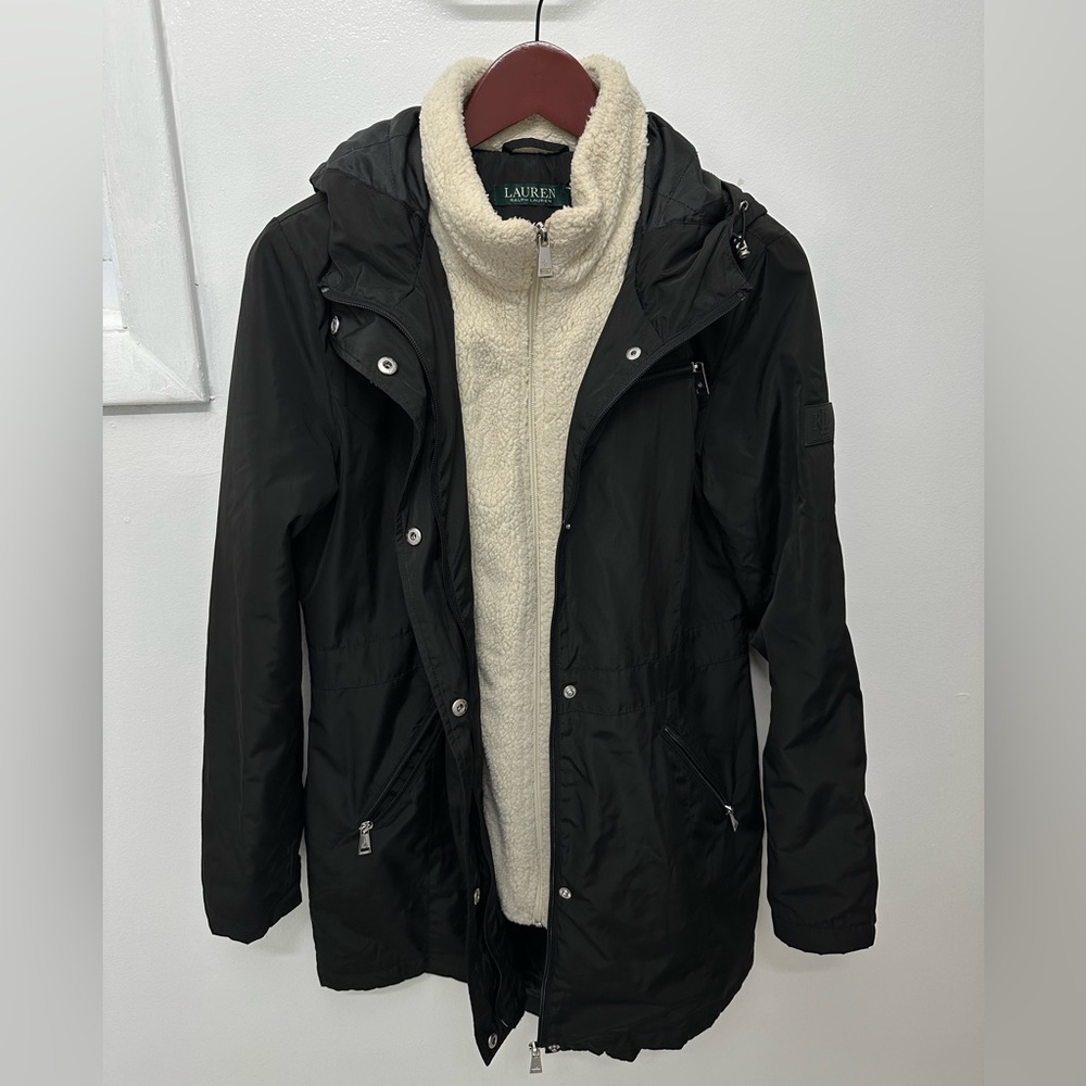 Ralph Lauren Jacket with Sherpa Zipper Attachment. Size Medium